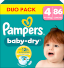 DUO PACK BABY DRY COUCHES PAMPERS - PAMPERS en promo chez Auchan Hypermarché Palaiseau à 19,79 €