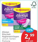 Discreet Hygieneeinlagen Long von Always für 2,99 € bei budni im Angebot Discreet Hygieneeinlagen Long von Always im aktuellen budni Prospekt