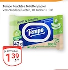 Feuchtes Toilettenpapier Angebote von Tempo bei GLOBUS Halle für 1,39 €