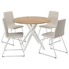 Tisch und 4 Stühle Eiche weiß/Gunnared beige verchromt Angebote von MARIEDAMM / LILLÅNÄS bei IKEA Görlitz für 578,96 €