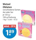 Creme Oblaten Vanille von Wetzel im aktuellen V-Markt Prospekt für 1,89 €