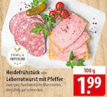 Famila Empfehlung Heidefrühstück oder Leberrotwurst mit Pfeffer bei famila Nordost im Rotenburg Prospekt für 1,99 €