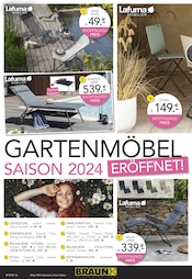 Aktueller BRAUN Möbel-Center Prospekt mit Liegestuhl, "GARTENMÖBEL SAISON 2024 ERÖFFNET!", Seite 16