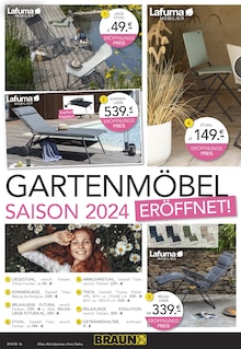 Relaxliege im BRAUN Möbel-Center Prospekt "GARTENMÖBEL SAISON 2024 ERÖFFNET!" mit 20 Seiten (Reutlingen)