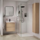 Promo Ensemble meuble(r) sous-vasque suspendu effet chêne clair l. 60 cm GoodHome Imandra + plan vasque GoodHome Nira à 229,00 € dans le catalogue Castorama à Villabé