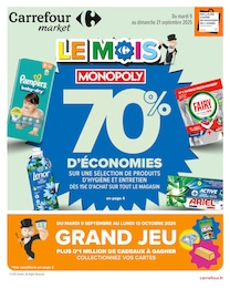 Prospectus Supermarchés Carrefour Market en cours, LE MOIS MONOPOLY, 78 pages, 09/09/2025 - 21/09/2025 Catalogue Supermarchés Carrefour Market en cours à La Tour-sur-Orb et alentours, LE MOIS MONOPOLY, 78 pages, 09/09/2025 - 21/09/2025