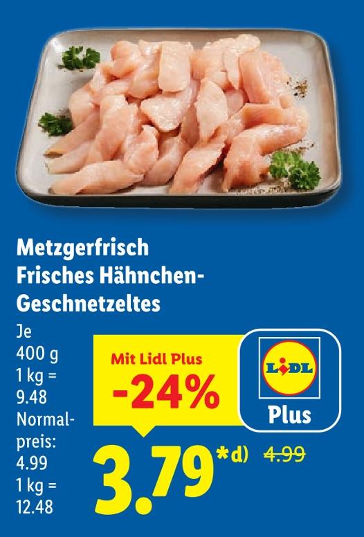 Metzgerfrisch Frisches Hähnchen-Geschnetzeltes