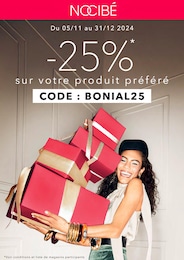 Catalogue Nocibé "-25% sur votre produit préféré" à L'Absie et alentours, 1 page, 05/11/2024 - 31/12/2024