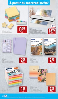 Promotion Bloc-Note dans le prospectus Aldi, valable du 01/07/2025 au 07/07/2025 Promo Bloc-Note dans le catalogue Aldi du moment à la page 42