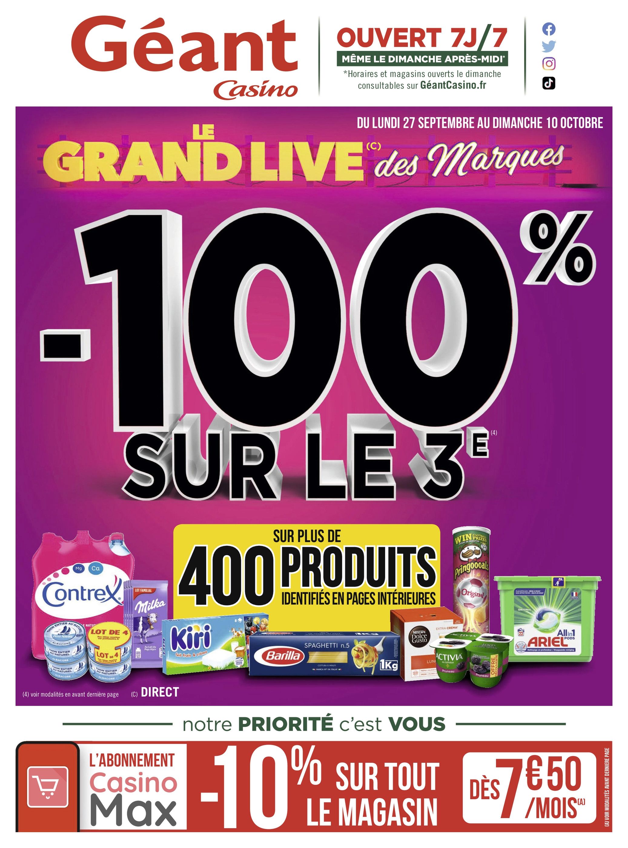 Catalogue Géant Casino à Longjumeau, avec 92 pages Prospectus Géant Casino à Longjumeau, "Le grand live des marques", 92 pages, 27/09/2021 - 10/10/2021