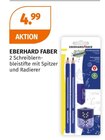 2 Schreiblernbleistifte mit Spitzer und Radierer von Eberhard Faber für 4,99 € bei Müller im Angebot 2 Schreiblernbleistifte mit Spitzer und Radierer von Eberhard Faber im aktuellen Müller Prospekt