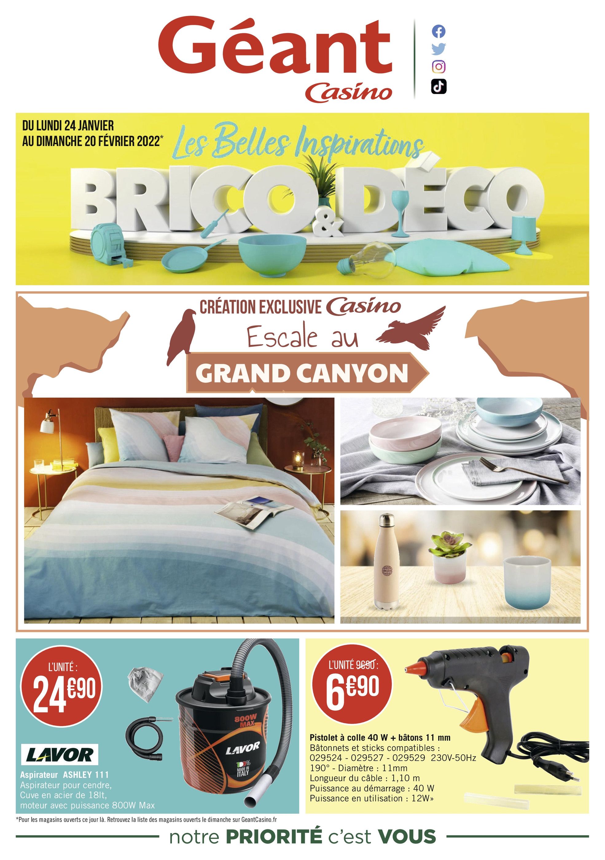 Catalogue Géant Casino à Ermont, avec 20 pages Prospectus Géant Casino à Ermont, "Les Belles Inspirations Brico&Déco", 20 pages, 24/01/2022 - 20/02/2022