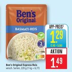 Express Reis Basmati-Reis im Angebot bei Marktkauf in Reutlingen Express Reis Basmati-Reis Angebote von Ben's Original bei Marktkauf Reutlingen für 1,29 €