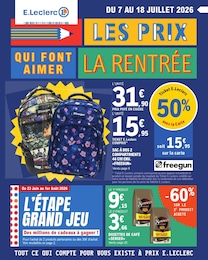 Catalogue E.Leclerc "LES PRIX QUI FONT AIMER LA RENTRÉE" à Tarascon-sur-Ariège et alentours, 40 pages, 07/07/2026 - 18/07/2026