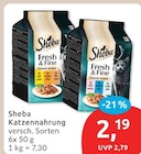 Fresh & Fine Katzennahrung Angebote von Sheba bei budni Norderstedt für 2,19 €