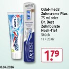 Zahncreme Plus oder Dr. Best Zahnbürste Hoch-Tief von Odol-med3 im aktuellen Rossmann Prospekt für 1,79 €