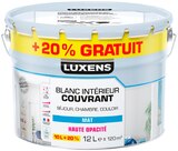 Peinture blanc intérieur couvrant haute opacité - LUXENS - Weldom à Draguignan Peinture blanc intérieur couvrant haute opacité - LUXENS en promo chez Weldom Draguignan à 44,90 €