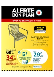 Catalogue Supermarchés Hyper U en cours à Boeschepe et alentours, "ALERTE BON PLAN", 1 page, 16/04/2026 - 18/04/2026