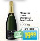 Champagne Brut Premium im Angebot bei E center in Rodgau Champagne Brut Premium Angebote von Philippe de Lonsac bei E center Rodgau für 19,99 €