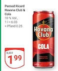Havana Club & Cola Angebote von Pernod Ricard bei GLOBUS Völklingen für 1,99 €