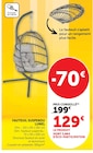Fauteuil suspendu Lunel en promo chez Super U Noisy-le-Grand à 129,00 €
