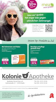 Aktueller mea - meine apotheke Prospekt "Unsere Juli-Angebote" Seite 1 von 4 Seiten für Berlin