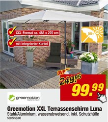 Heimwerken von Greemotion im aktuellen POCO Prospekt XXL Terrassenschirm Luna von Greemotion für 99,99 € bei POCO im Angebot