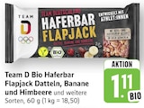 Bio Haferbar Flapjack Datteln, Banane und Himbeere im Angebot bei E center in Reutlingen Bio Haferbar Flapjack Datteln, Banane und Himbeere Angebote von Team D bei E center Reutlingen für 1,11 €