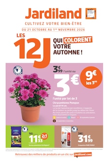 Catalogue de la semaine "LES 12J QUI COLORENT VOTRE AUTOMNE !" avec 1 pages, valide du 21/10/2026 au 01/11/2026 pour Saintes et alentours Prospectus de la semaine "LES 12J QUI COLORENT VOTRE AUTOMNE !" avec 1 pages, valide du 21/10/2026 au 01/11/2026 pour Saintes et alentours