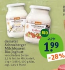 Aktuelles Schrozberger Milchbauern Bio-Joghurt Angebot bei tegut in Göttingen ab 1,99 €