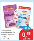 Gesichtsmaske von Schaebens für 0,55 € bei budni im Angebot Gesichtsmaske von Schaebens im aktuellen budni Prospekt