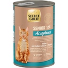 Maxi Zoo Trans-en-Provence - Promo SELECT GOLD Acceptance Boîtes de Pâtée Chat Senior Poulet, Foie et Saumon 6x400 g Promo SELECT GOLD Acceptance Boîtes de Pâtée Chat Senior Poulet, Foie et Saumon 6x400 g à 16,74 € dans le catalogue Maxi Zoo à Trans-en-Provence
