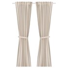 2 Gardinen + Raffhalter elfenbeinweiß/mit Gardinenband 140x300 cm von LENDA im aktuellen IKEA Prospekt für 29,99 €