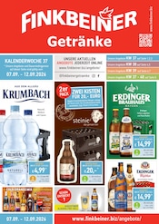 Finkbeiner Getränkemärkte Prospekt der aktuellen Woche mit 12 Seiten, gültig von 07.09.2026 bis 02.10.2026, in Münsingen und Umgebung Aktueller Finkbeiner Getränkemärkte Prospekt in Münsingen und Umgebung, "DIE DURSTSTRECKE ENDET HIER" mit 12 Seiten, 07.09.2026 - 02.10.2026