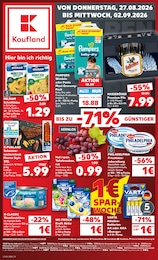Kaufland Prospekt für Potsdam mit 60 Seiten Kaufland Prospekt für Potsdam: "Hier bin ich richtig", 60 Seiten, 27.08.2026 - 02.09.2026