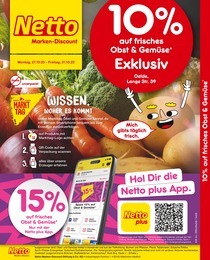 Netto Marken-Discount Prospekt für Oelde mit 2} Seiten Netto Marken-Discount Prospekt für Oelde: "10% auf Obst & Gemüse", 2 Seiten, 27.10.2025 - 01.11.2025