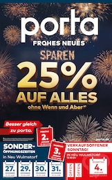 porta Möbel Prospekt: "FROHES NEUES SPAREN!", 4 Seiten, 27.12.2025 - 04.01.2026