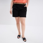 Short chino avec ceinture tressée noir femme grande taille - MODAVISTA dans le catalogue La Halle