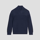 Pull avec col châle bleu marine garçon en promo chez La Halle Pull avec col châle bleu marine garçon dans le catalogue La Halle