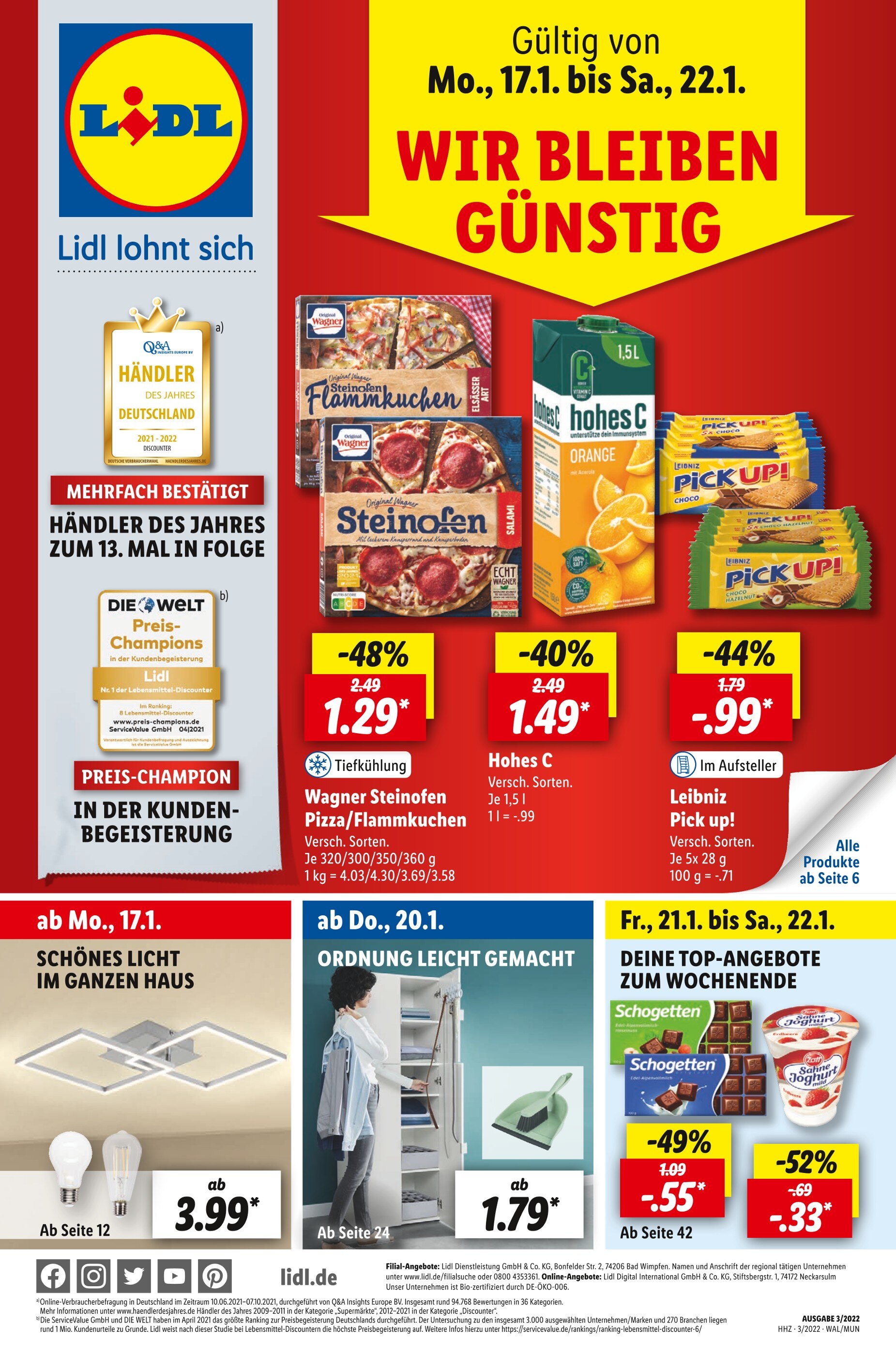 Lidl Prospekt für Parsdorf mit 52 Seiten Lidl Prospekt für Parsdorf: "Top Angebote", 52 Seiten, 17.01.2022 - 22.01.2022