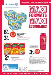 Prospectus Supermarchés de E.Leclerc à Arches: "MAXI FORMATS MAXI ÉCONOMIES", 72 pages, 25/08/2026 - 05/09/2026