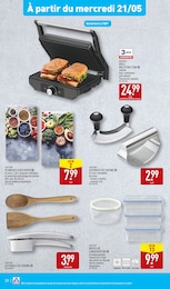 Prix et réduction Plancha dans le prospectus Aldi en cours Offre Plancha dans le catalogue Aldi du moment à la page 28
