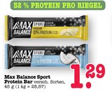 Aktuelles Sport Protein Bar Bananen-Geschmack Angebot bei E center in Pforzheim ab 1,29 €