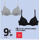 Lot de 2 soutiens-gorge avec coques - TISSAIA BASICS en promo chez E.Leclerc Avignon à 9,95 €