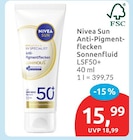 Anti-Pigment-Flecken Sonnenfluid LSF50+ von Nivea Sun für 15,99 € bei budni im Angebot Anti-Pigment-Flecken Sonnenfluid LSF50+ von Nivea Sun im aktuellen budni Prospekt
