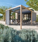 Pergola bioclimatique Evora effet bois 4×3m - HESPÉRIDE - Maxi Bazar à Montigny-le-Bretonneux Pergola bioclimatique Evora effet bois 4×3m - HESPÉRIDE en promo chez Maxi Bazar Montigny-le-Bretonneux à 2 590,00 €