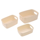 Lot de 3 paniers beiges - CARREFOUR HOME en promo chez Carrefour Market Lot de 3 paniers beiges - CARREFOUR HOME dans le catalogue Carrefour Market