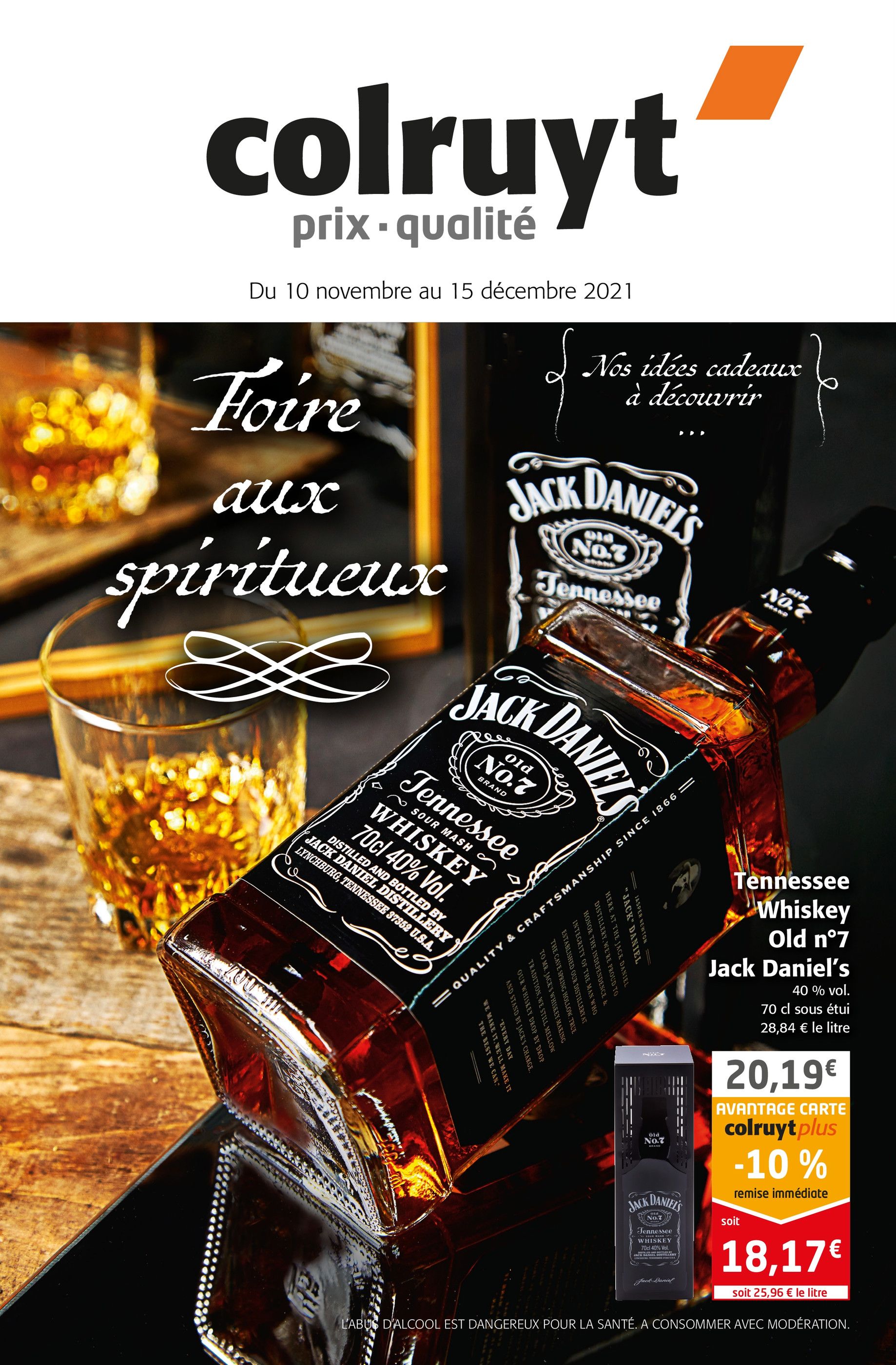 Catalogue Colruyt à Heillecourt, avec 8 pages Prospectus Colruyt à Heillecourt, "Foire aux spiritueux", 8 pages, 10/11/2021 - 15/12/2021