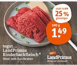 Rinderhackfleisch im Angebot bei tegut in Gotha Rinderhackfleisch Angebote von LandPrimus bei tegut Gotha für 1,49 €