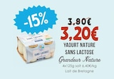Yaourt nature sans lactose - GRANDEUR NATURE dans le catalogue Naturalia